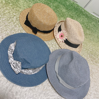 現金ok！　AZUL サマーハット4点セット 麦わら帽子 ストロ...
