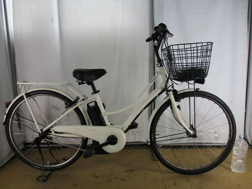 ★中古電動自転車★Ｂ361　ブリヂストン　Assista polku ホワイト　5.0ah 前後タイヤ新品【26インチ】
