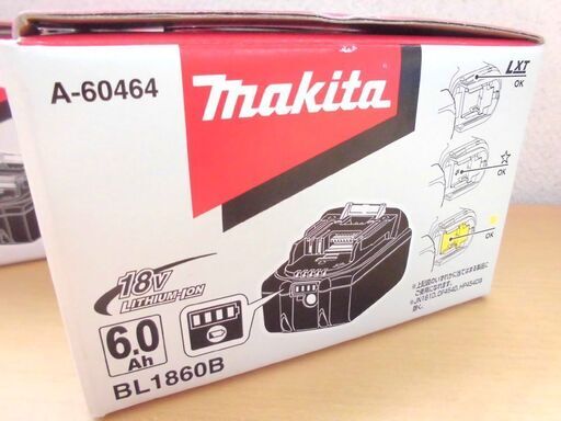 展示品 マキタ 純正 バッテリー 2個セット BL1860B 18V 6.0Ah リチウムイオン LITHIUM ION 苫小牧西店