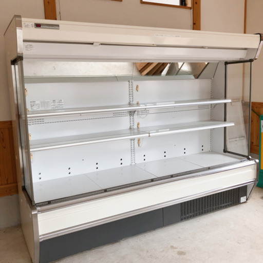 【7月6日まで】引取限定✨2008年購入品✨三菱オープンショーケース・三相200Ⅴ✨EA-HS855BDK✨幅244×奥行97×高さ196㎝✨ショーケース ワイドレンジ(日配・青果) 業務用・店舗用