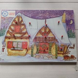 未使用 イギリス製 木製パズル （サンタ柄）