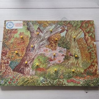 未使用 イギリス製 木製パズル（テディベア柄）