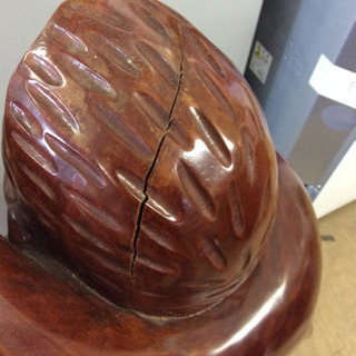 【引き取り限定】 木彫り 七福神 恵比寿様 作者不明 全高:約820mm 頭部に割れあり中古品の画像