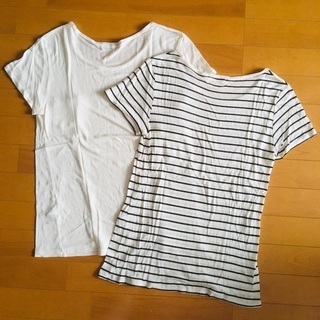 WEGO  / リネンモダールUネックTシャツ2枚組 / フリーサイズの画像