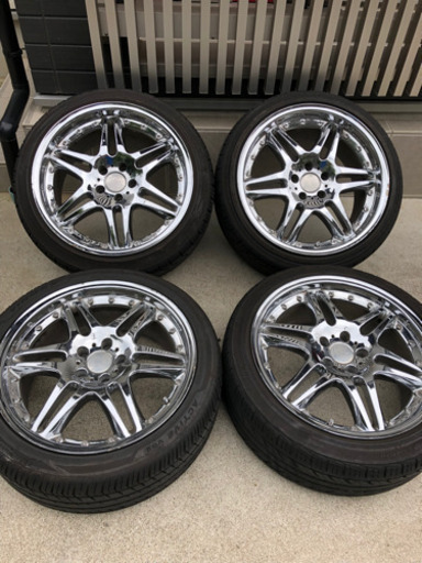 245/40R19 ブラバス風メッキホイール　ランクD アルファード、ヴェルファイア、セルシオ、クラウン、セダンミニバン等