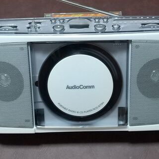 AUDIOCOMM ステレオCDラジオ　持ち運びに最適