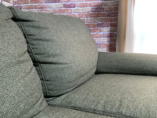 ☑️ジモ売約済み　お届け無料【ジモ割りで表価から10%オフ】極上used2人掛けソファー「キャッツ」Green エスハウス