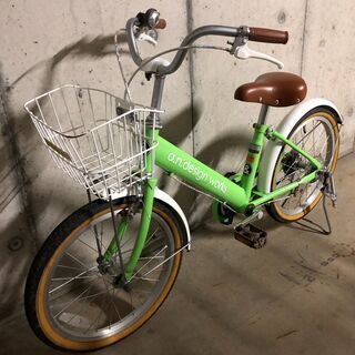 子供用自転車　１８インチ　白✖️黄緑