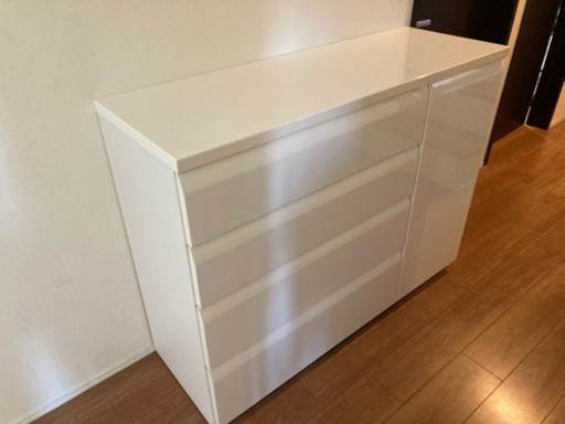 値下げ！　ニトリ　ローチェスト収納家具　ホワイト　W1200
