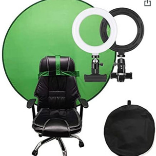 新品　ポータブルリングライト&グリーンバック