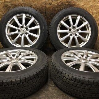 【DUNLOP WINTER MAXX SJ8 225/60R17】スタッドレス【AZ SPORTS 社外 17インチ 7J5HPCD114.3+38】アウトランダー等　(TF546) 