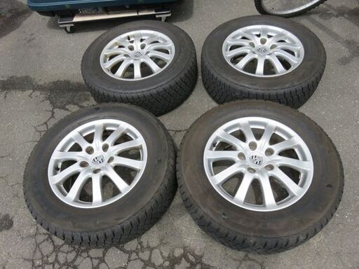 【札幌市内配送可能】ポルシェ・カイエン用 純正アルミホイール 4本セット 17インチ 7.5J +53 PCD:130-5H 235/65R17 スタッドレスタイヤ付き 中古