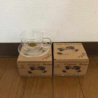 未使用　自宅保管　耐熱ガラスのカップ&ソーサ２脚