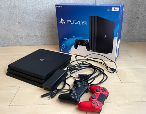 値下げ　プレイステーション4pro 1TB コントローラーx2、バイオハザード7