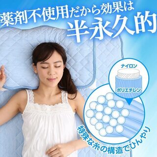 【新品】ナイスデイ ひんやり 敷きパッド 接触冷感 Q-max0.542 洗える 敷パッド 抗菌 防臭 リバーシブル  ダブルサイズの画像