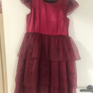 キッズ用　140cm程度　一回のみ使用　ワインレッドドレス