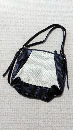 ★値下げ★☆新古品☆　ベージュ編み×ブラウン・2WAYバッグ