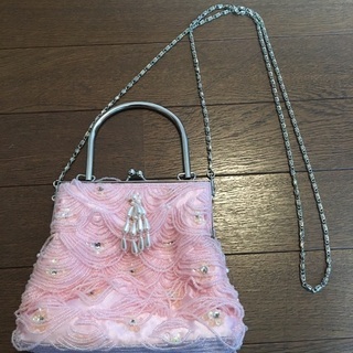 美品☆パーティーバッグ　ビーズ　スパンコール　肩掛けチェーン付きの画像