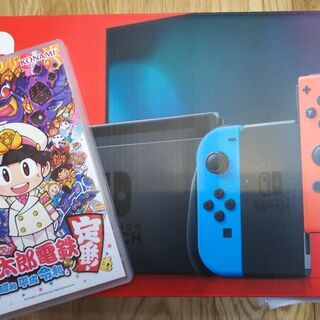 Nintendo Switch ネオンレッド/ブルー 新型 保証書期間内　桃鉄ソフトも有☆