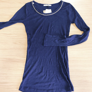 【定価 6,490 円】☆新品☆mjuka ミューカ 難あり ビジュー付きカットソーの画像