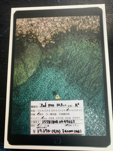 超美品 iPad pro 10.5インチ 256GB スペースグレー MPHG2J/A 【SIMフリー】