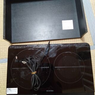 受付終了【値下げしました】アイリスオーヤマ　IHクッキングヒーター（２くち）　2018年製の画像