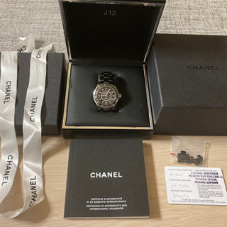 CHANEL シャネル J12  12Pダイヤ　メンズ　黒　セラミック