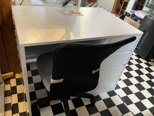 【リサイクルショップ八光、田上店 配達・設置OK】新品　ホワイト　デスク　９０cm幅