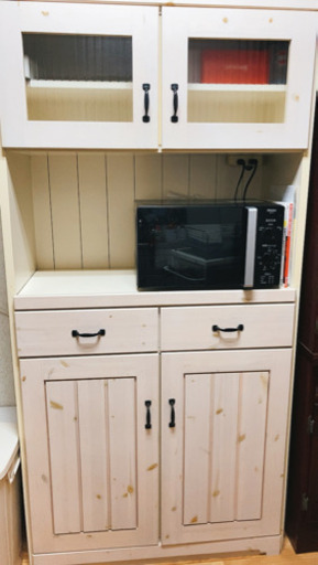 食器棚 ホワイト家具 スライド棚