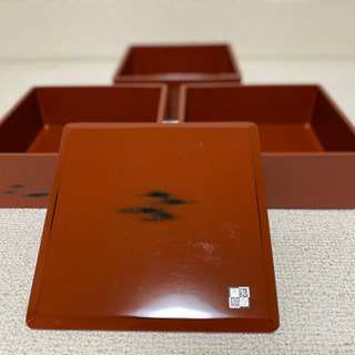 根来塗 三段重箱 漆器の島安の画像