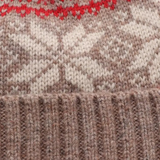 新品未使用　Samansa Mos2　ジャガード柄ニット帽　モカの画像