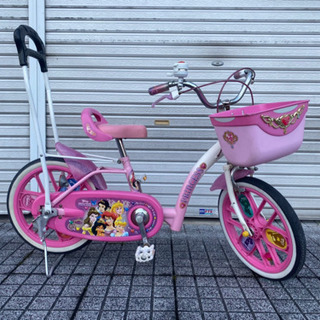 【子供自転車】16インチ 美品❗️スタンド、補助ハンドル付　若林...
