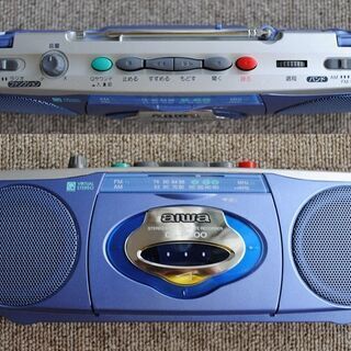 ■小さなラジカセ☆Aiwa CS-P500 AM/FMステレオカセットレコーダー 超コンパクトデザイン☆Qサウンド付き■動作OKの画像
