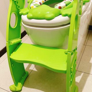 かえるのふかふか ステップ式トイレトレーナー グリーン
