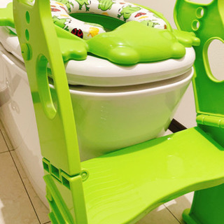 かえるのふかふか ステップ式トイレトレーナー グリーンの画像