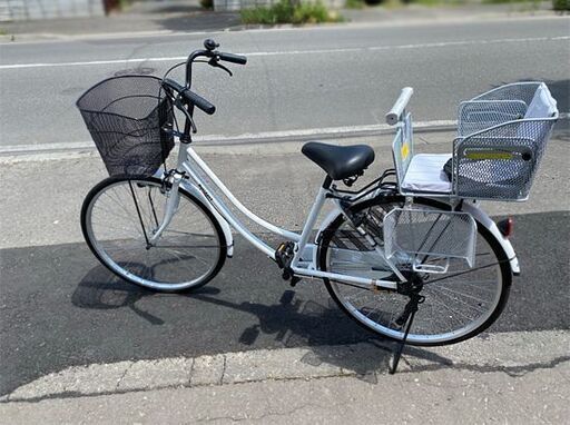 美品 ファミリーサイクル 26インチ ホワイト チャイルドシート付 SEKINE 自転車 ホワイト 幼児用座席 Bell Fast ライト付き ベル付☆ PayPay(ペイペイ)決済可能 ☆ 札幌市 白石区 東札幌 アウトレットモノハウス白石店