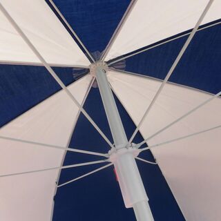 JM11762)ビーチパラソル 直径：約190cm 高さ：約190cm 青×白 中古品【取りに来られる方限定】の画像