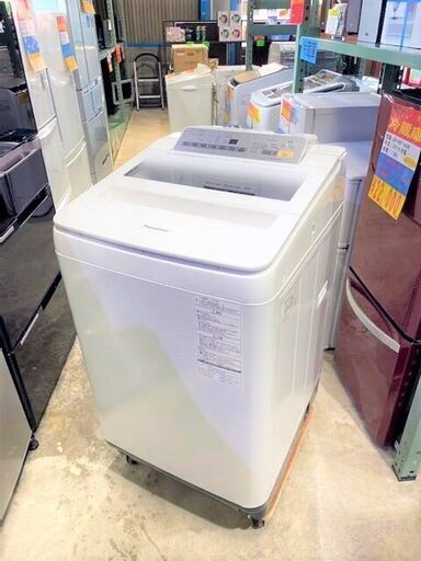 全自動洗濯機 Panasonic NA-FA80H3 2016年製　ホワイト　8.0kg　エコナビ　送風乾燥　ソフト脱水　住まい　洗濯
