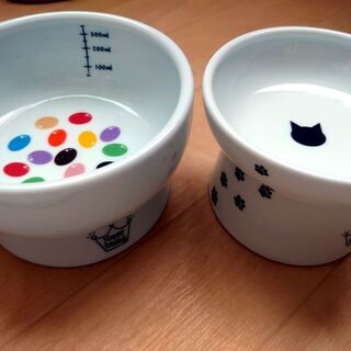 猫壱 ハッピーダイニング 脚付 フードボウル ウォーターボウル 食器トレー 3点セット の画像