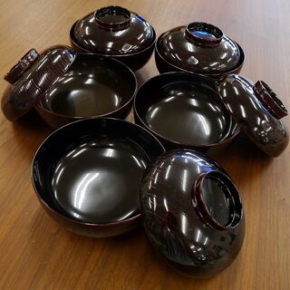 能登 輪島塗！ 漆塗 清鳳堂 北濱 一清 作 木目映煮物椀