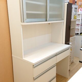 ★ キッチンボード レンジボード スライド扉 ホワイト■ 120x54x205㎝■近隣配送無料 買取帝国 朝霞店 