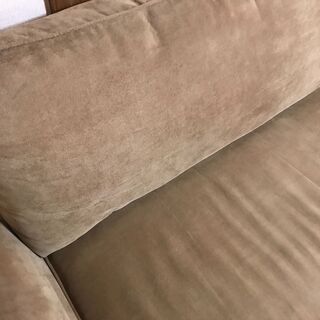 二人掛けソファ③（茶色)格安で差し上げます。先着順ではありません。の画像