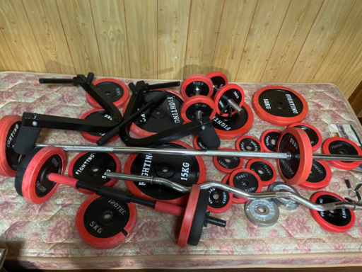 筋トレ、ダンベル、ベンチ、バーベルフルセット