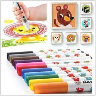 水性ペン 塗り絵 消せる水彩ペン 速乾 収納ケース付き 12 色（並行輸入品）の画像