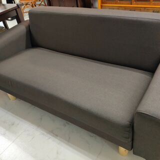 ■中古品　２人掛けファブリックソファ◎DB