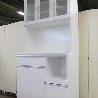 ニトリ　キッチンボード　レジューム　幅90 NITORI 食器棚 店頭引取歓迎 R3681)