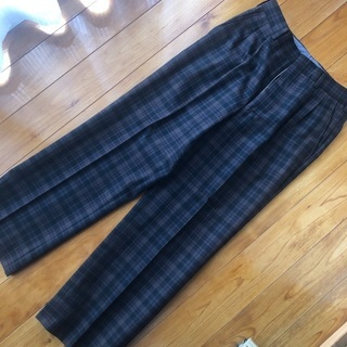 韓国　チェックタックパンツ　メンズ　古着　スラックスの画像