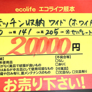 キッチン収納 ワイド （ホワイト）【C10-701】