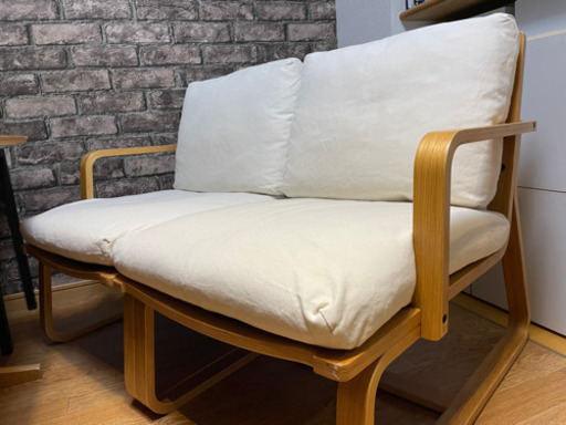 無印良品　リビングでもダイニングでもつかえるシリーズ　ダイニングテーブルとソファー2脚セット　ベンチは付属しません。
