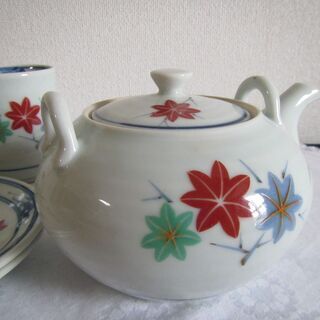 美濃焼 赤絵 茶器 2客 手塩皿2 の画像